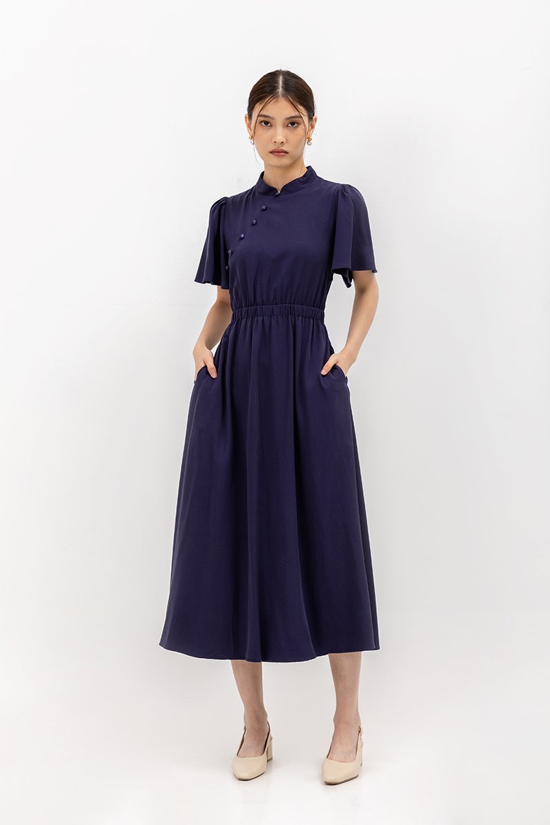 ZIVA BACK CUT OUT FLUTTER SLEEVE CHEONGSAM ZIVA BACK CUT OUT FLUTTER SLEEVE CHEONGSAM