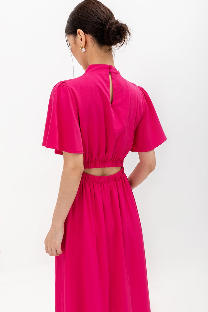 ZIVA BACK CUT OUT FLUTTER SLEEVE CHEONGSAM ZIVA BACK CUT OUT FLUTTER SLEEVE CHEONGSAM