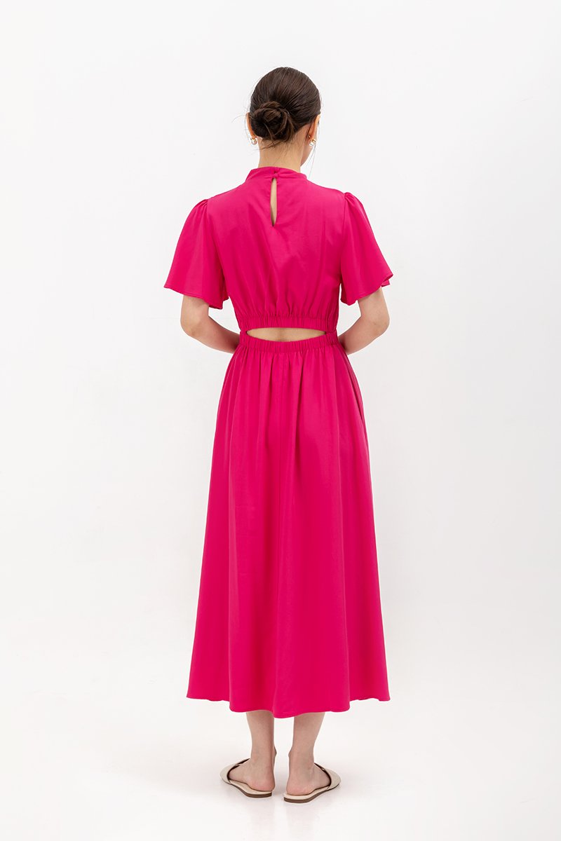 ZIVA BACK CUT OUT FLUTTER SLEEVE CHEONGSAM ZIVA BACK CUT OUT FLUTTER SLEEVE CHEONGSAM