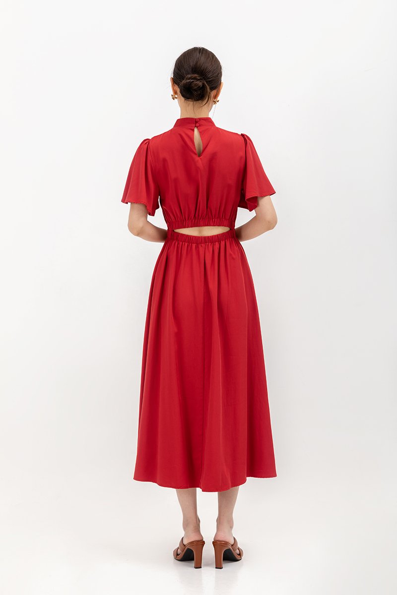 ZIVA BACK CUT OUT FLUTTER SLEEVE CHEONGSAM ZIVA BACK CUT OUT FLUTTER SLEEVE CHEONGSAM