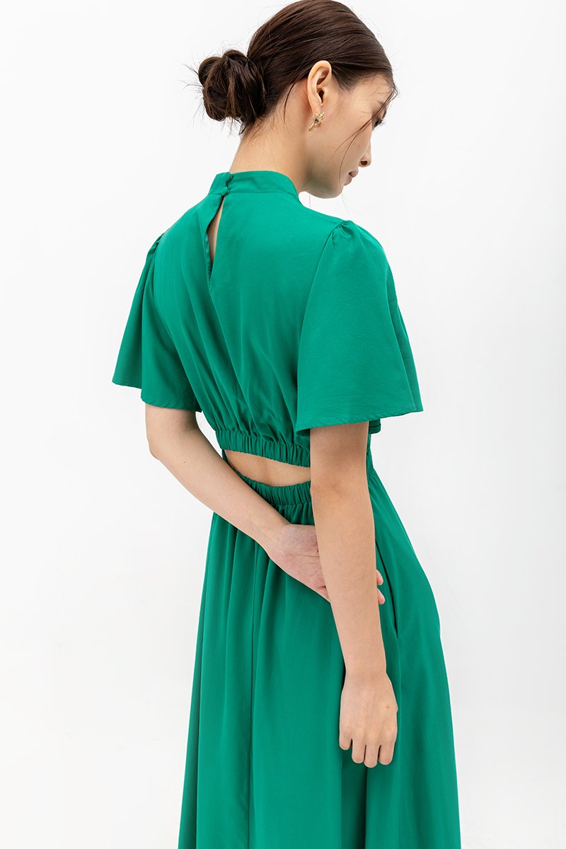ZIVA BACK CUT OUT FLUTTER SLEEVE CHEONGSAM ZIVA BACK CUT OUT FLUTTER SLEEVE CHEONGSAM