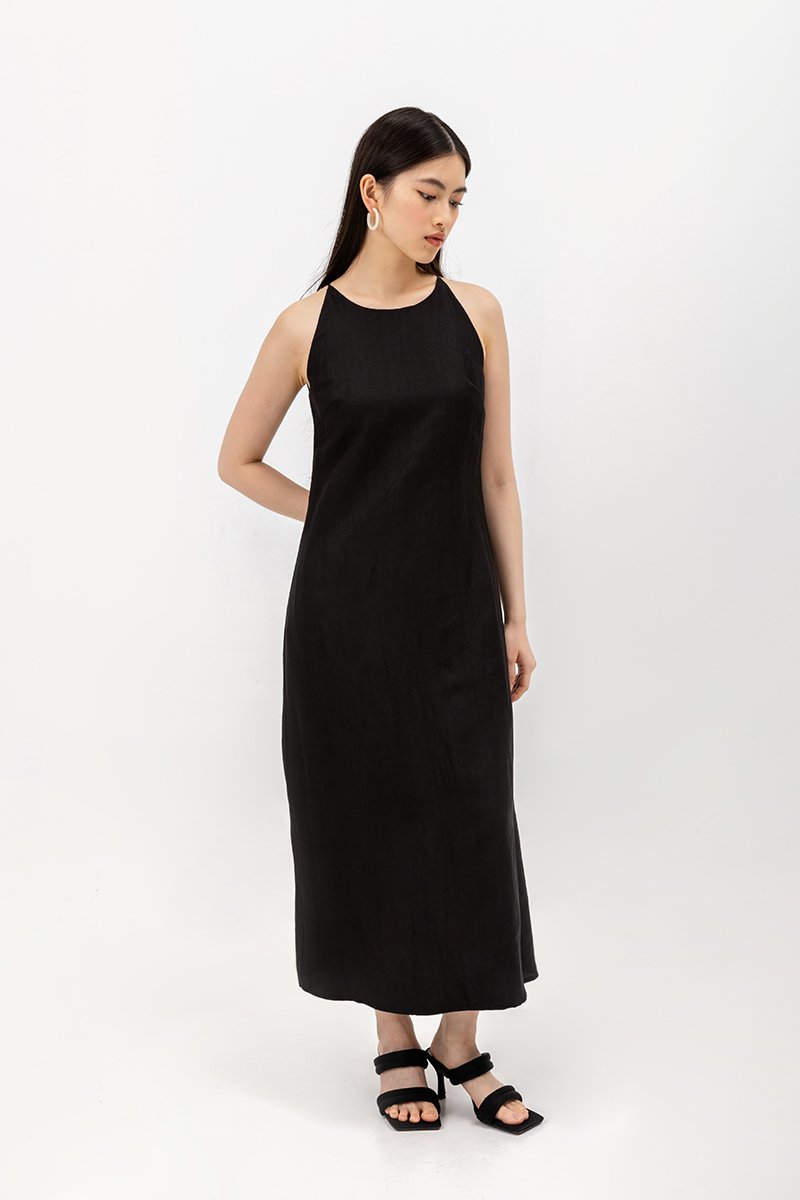 JAYE BIAS CUT LINEN DRESS