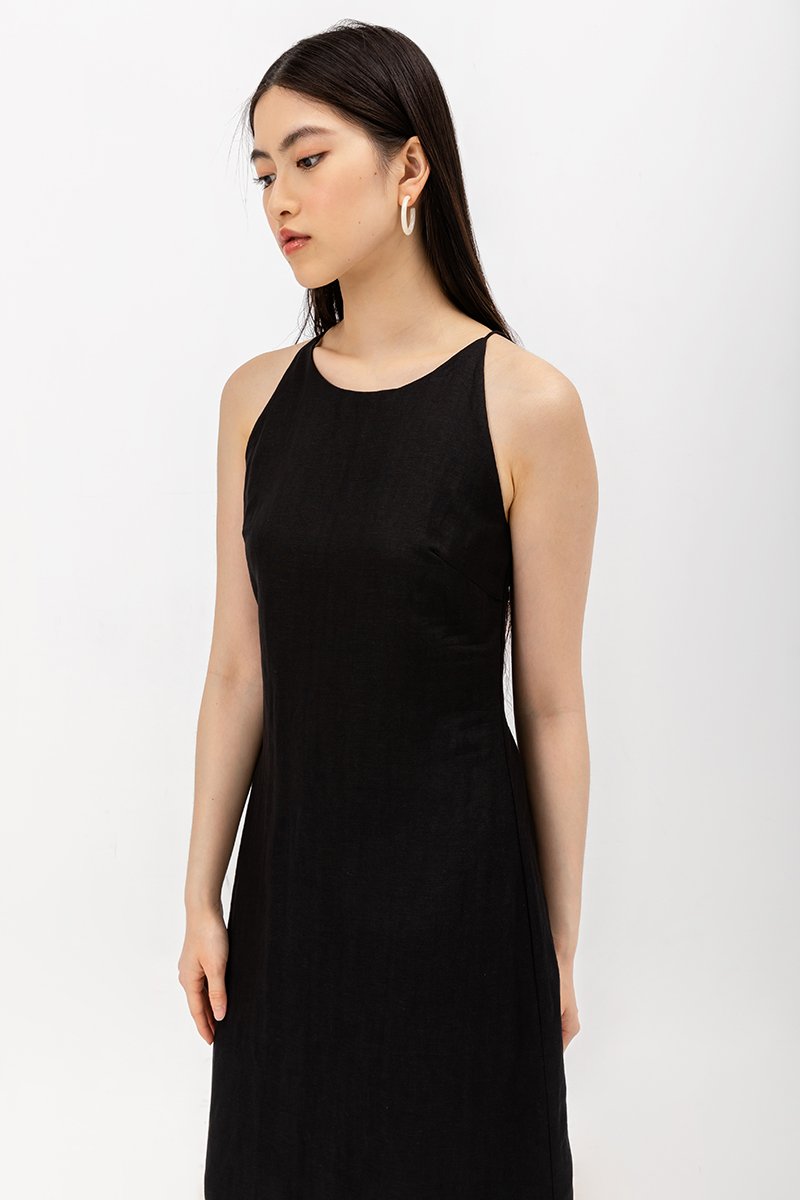 JAYE BIAS CUT LINEN DRESS