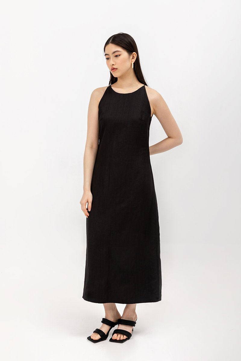 JAYE BIAS CUT LINEN DRESS