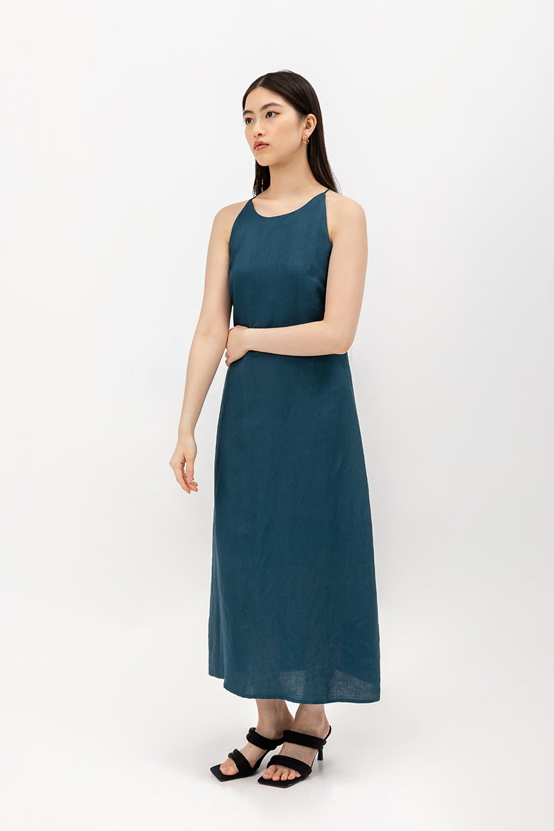 JAYE BIAS CUT LINEN DRESS