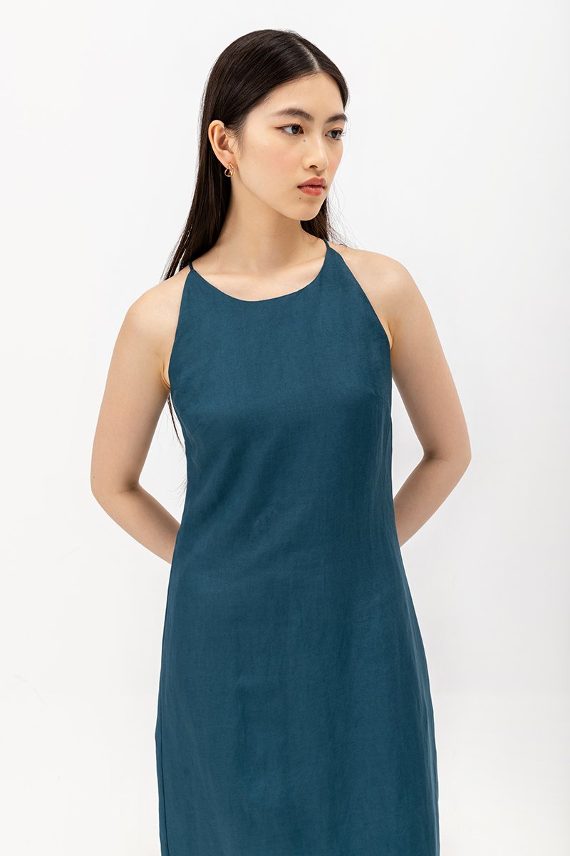 JAYE BIAS CUT LINEN DRESS