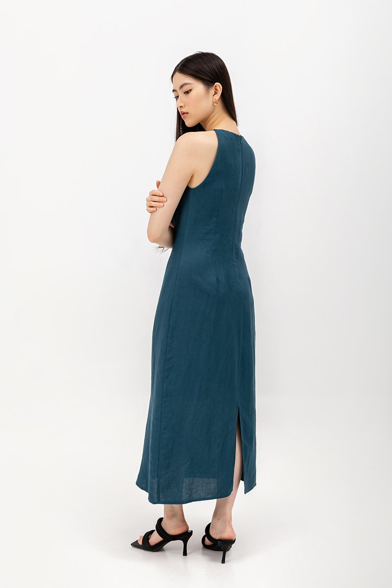 JAYE BIAS CUT LINEN DRESS