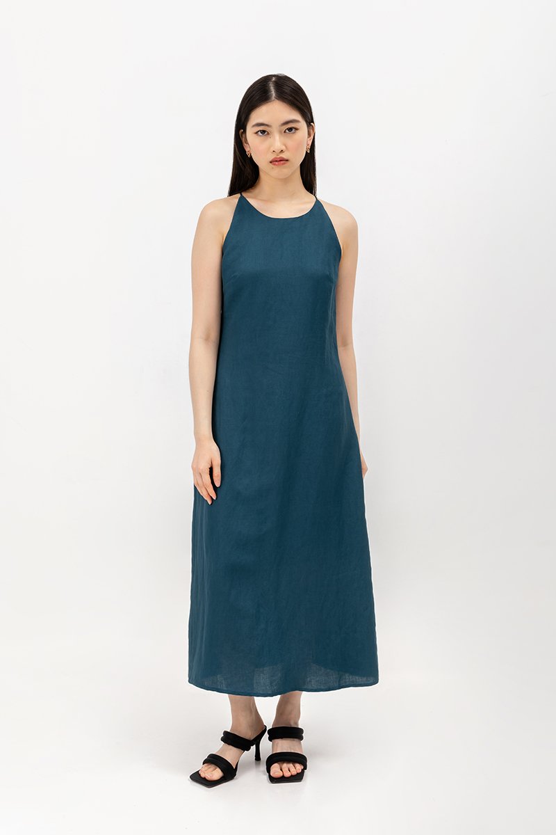 JAYE BIAS CUT LINEN DRESS