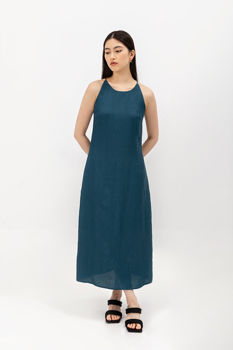 JAYE BIAS CUT LINEN DRESS