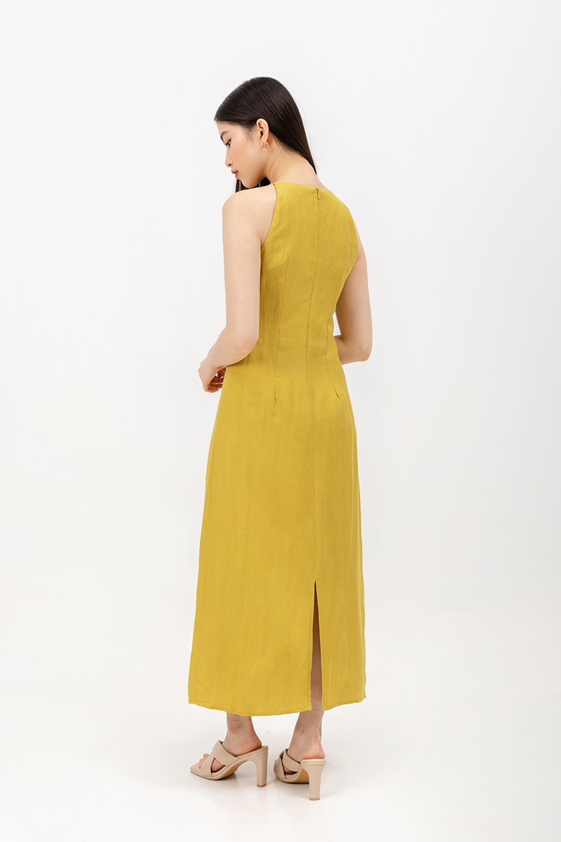 JAYE BIAS CUT LINEN DRESS