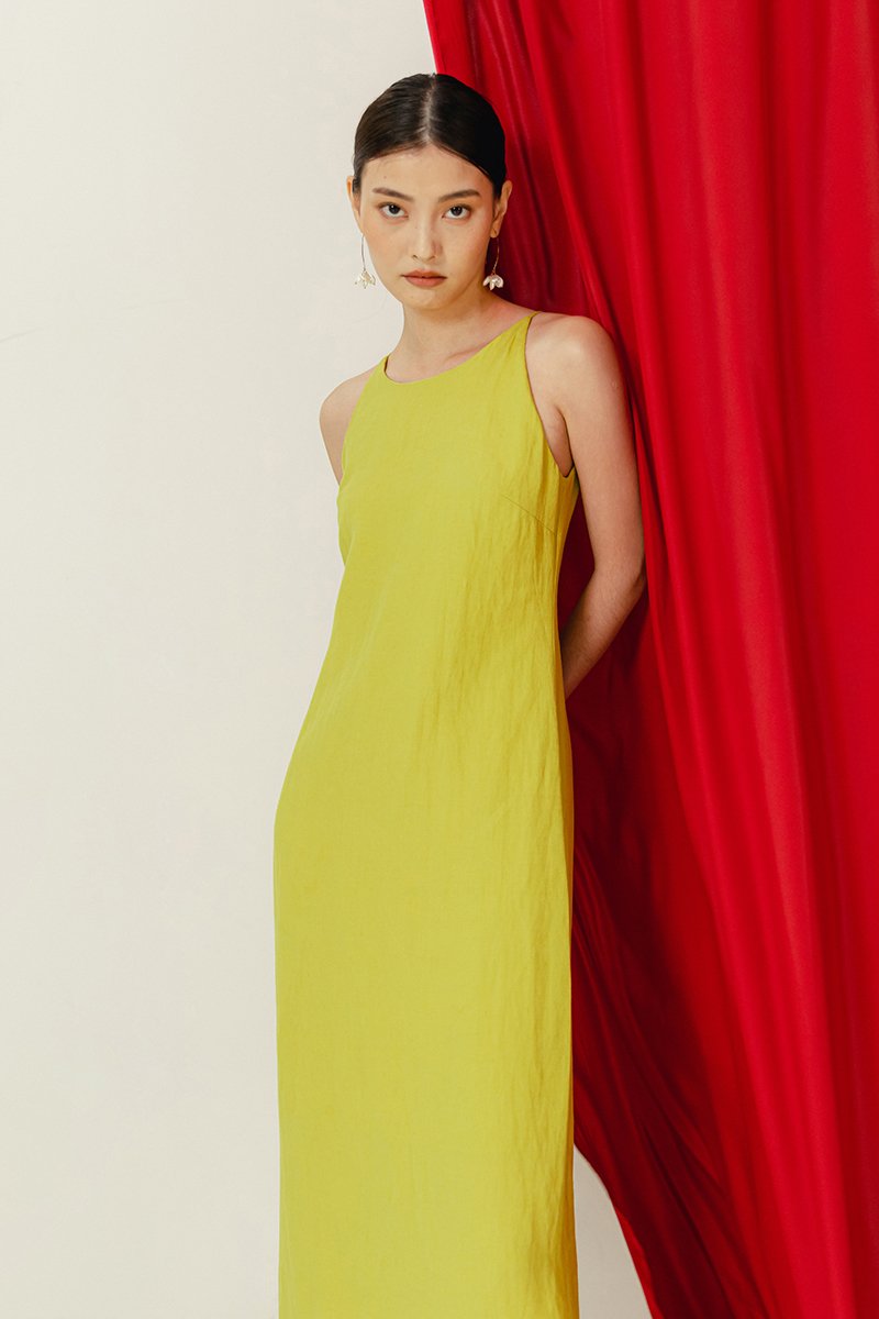 JAYE BIAS CUT LINEN DRESS