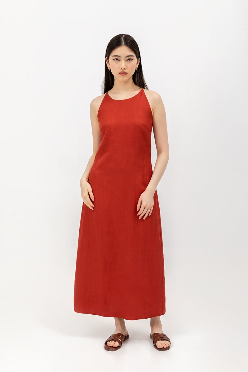 JAYE BIAS CUT LINEN DRESS