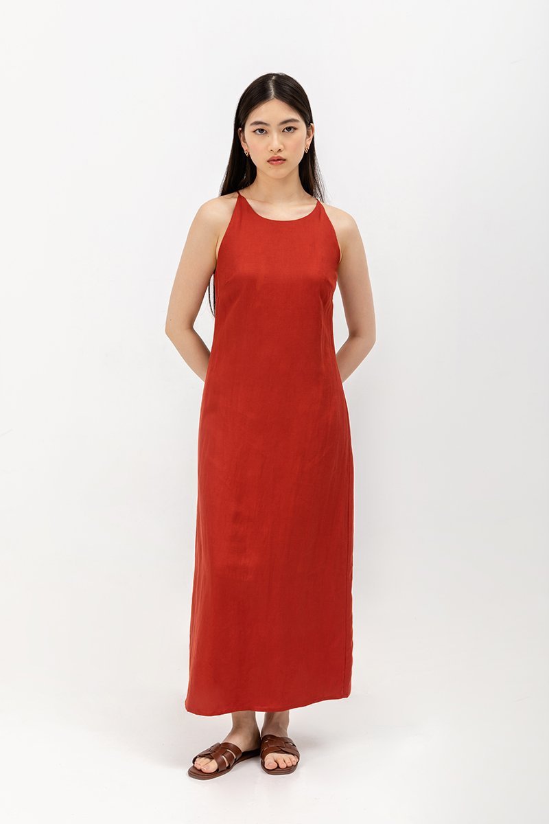JAYE BIAS CUT LINEN DRESS