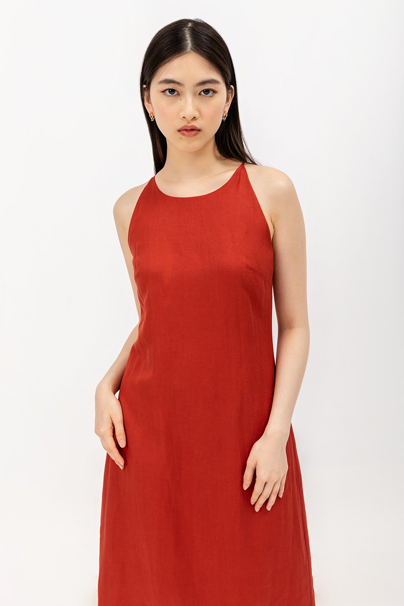 JAYE BIAS CUT LINEN DRESS