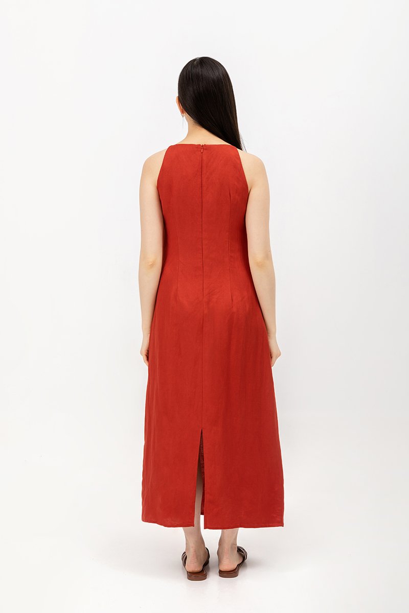 JAYE BIAS CUT LINEN DRESS