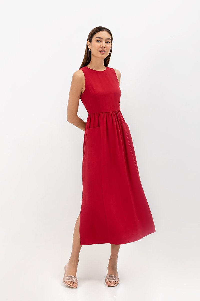 ELENA POCKET MIDI DRESS (REGULAR)