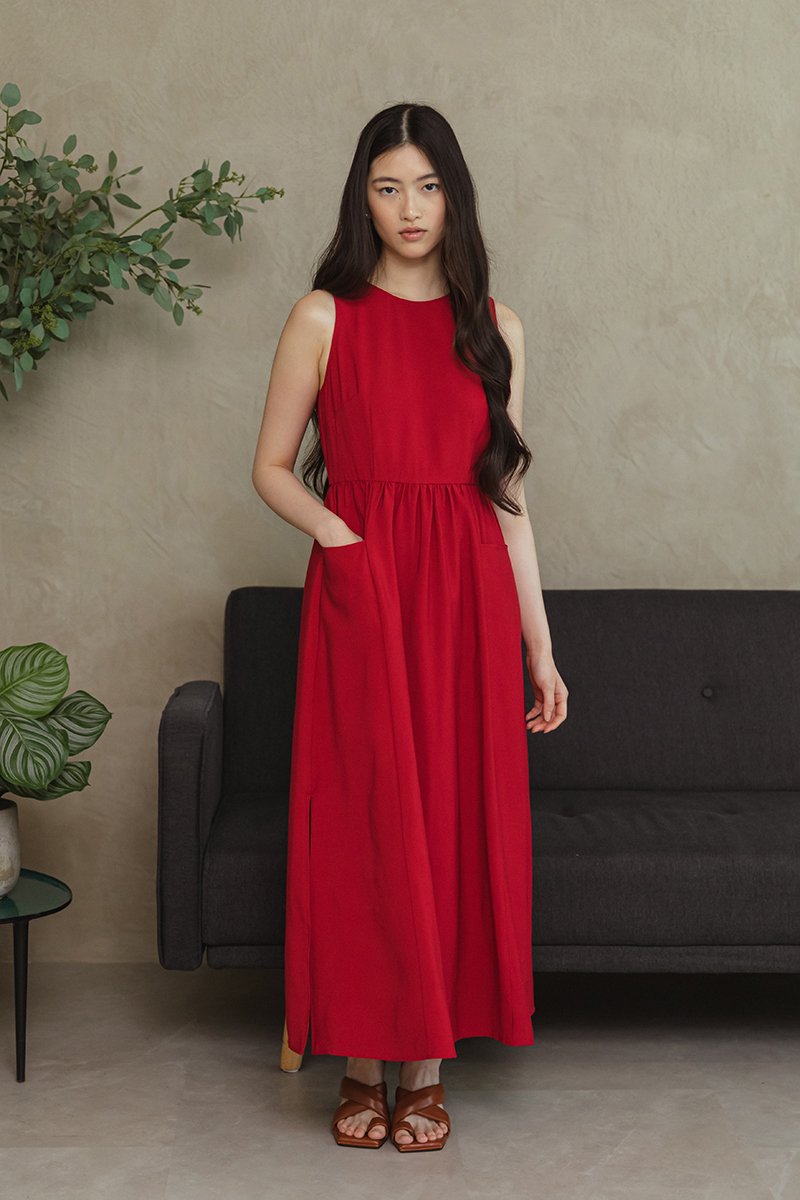 ELENA POCKET MIDI DRESS (REGULAR)
