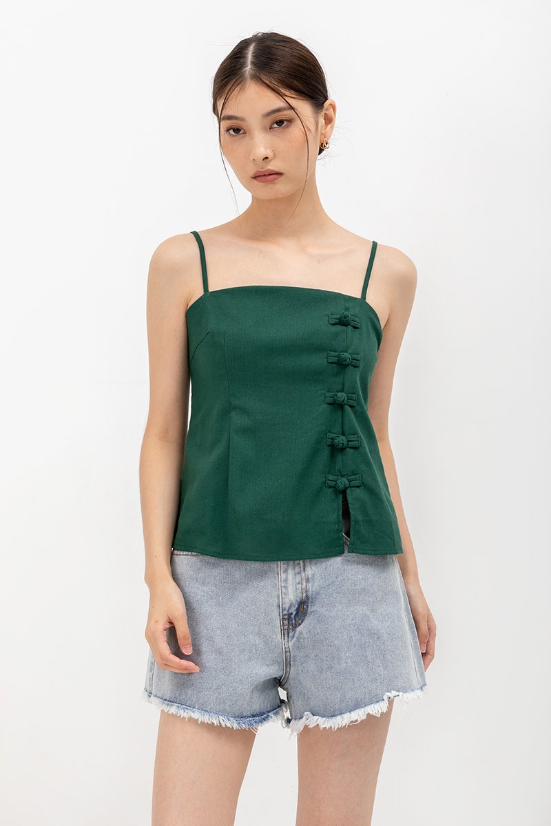 YARI MANDARIN BUTTON CAMISOLE CHEONGSAM TOP