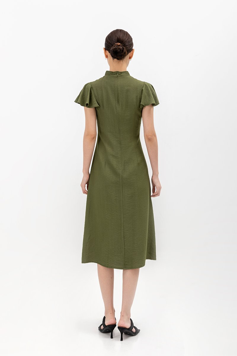 SOLANGE FLUTTER SLEEVE MIDI CHEONGSAM
