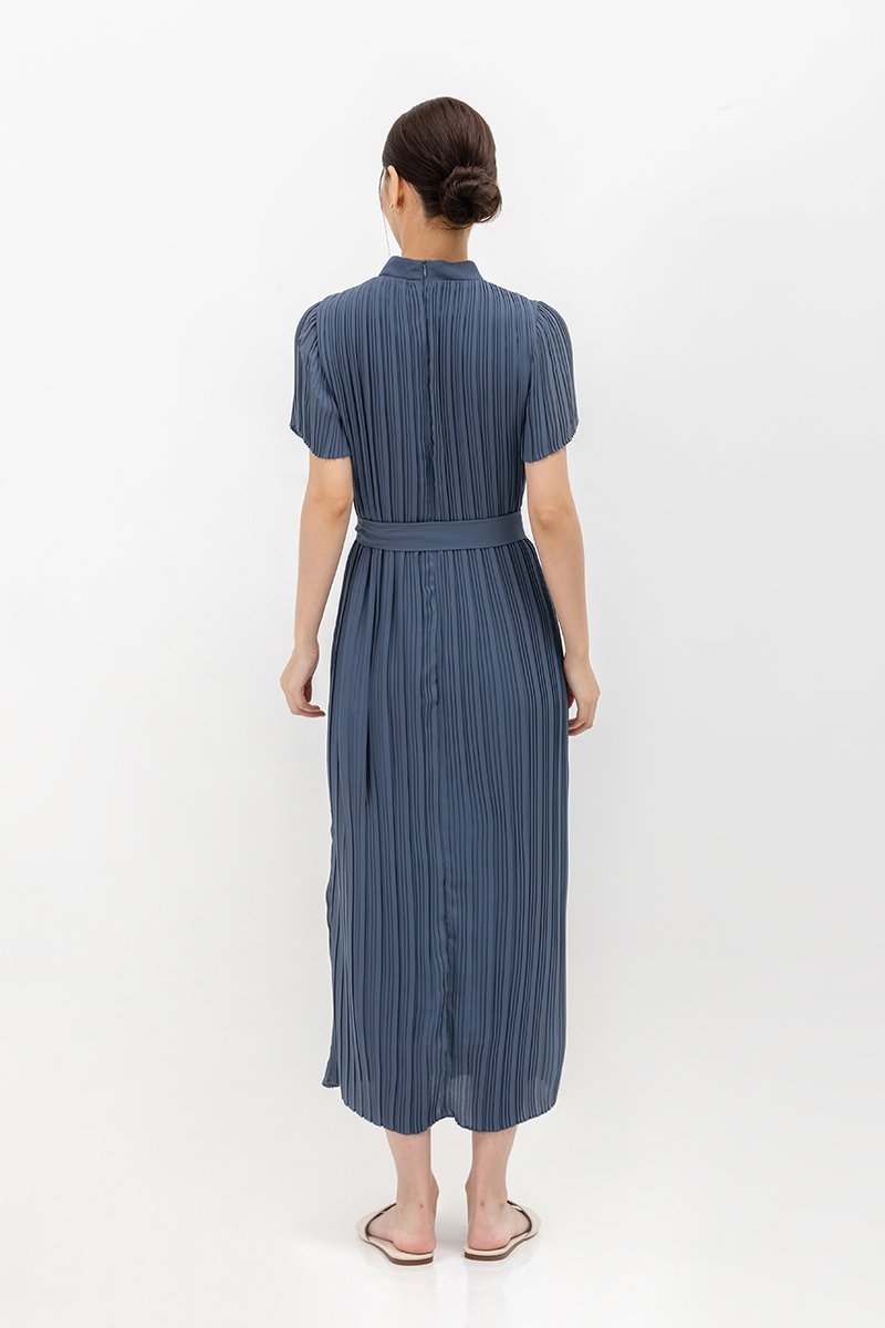 NOURIA PLEATED MAXI CHEONGSAM W SASH