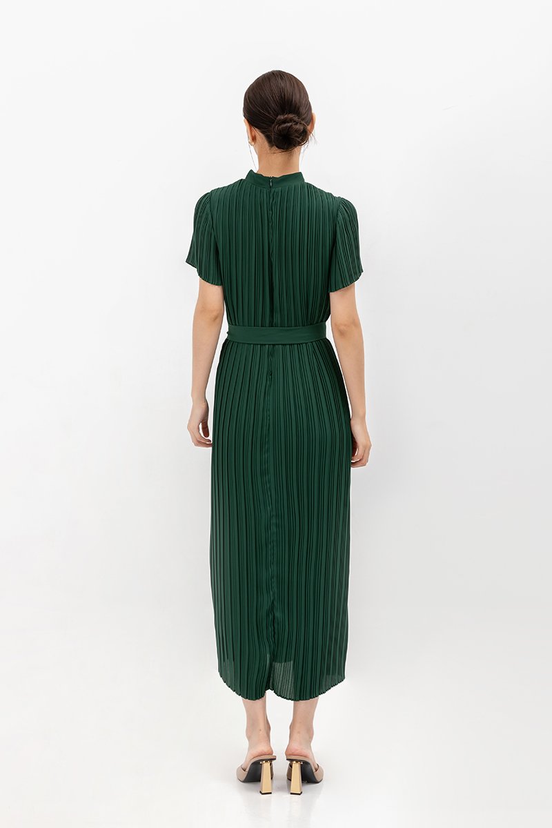NOURIA PLEATED MAXI CHEONGSAM W SASH
