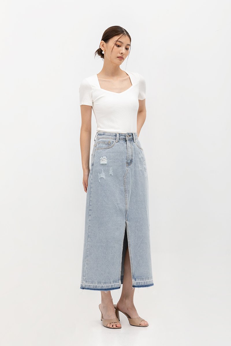 ULANI DENIM MAXI SKIRT W SLIT