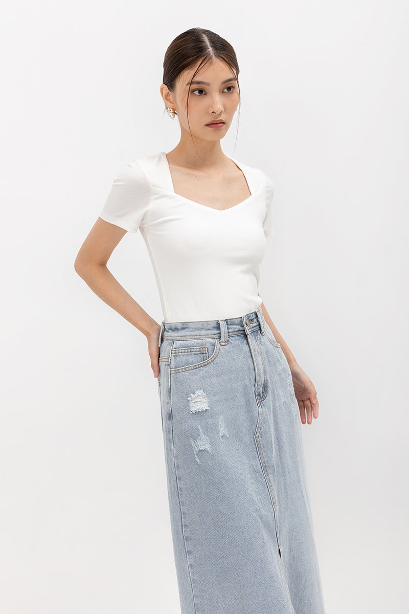 ULANI DENIM MAXI SKIRT W SLIT
