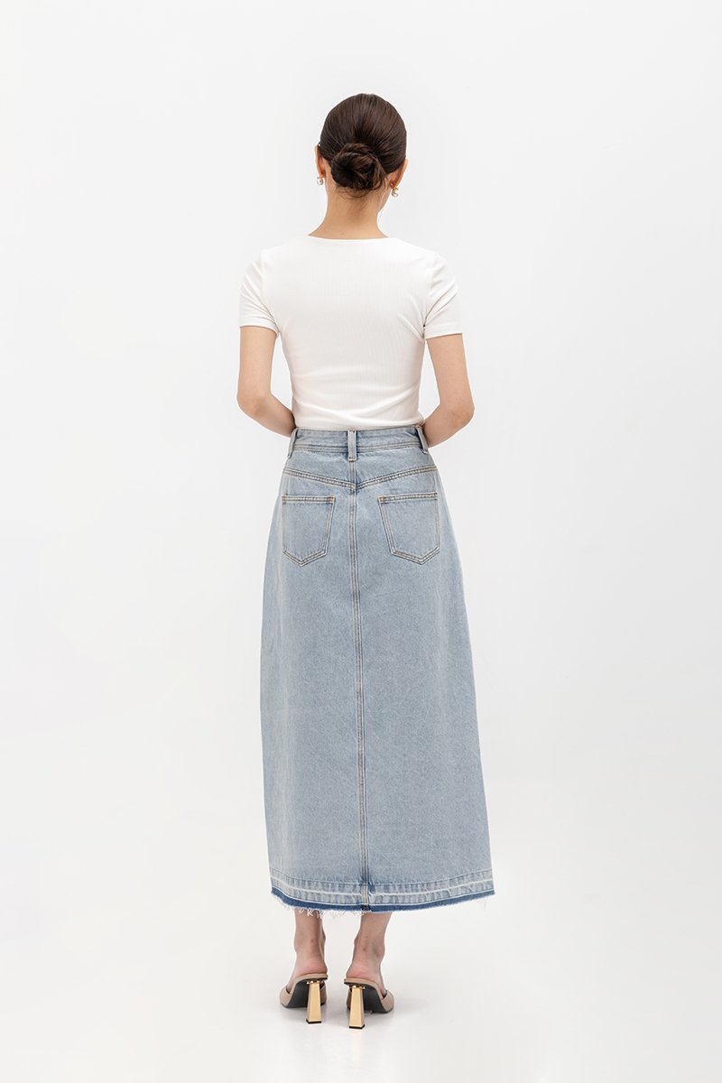 ULANI DENIM MAXI SKIRT W SLIT