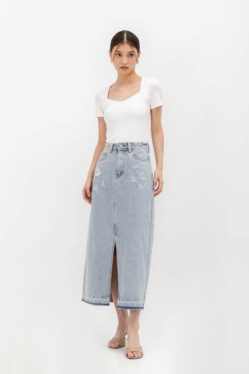 ULANI DENIM MAXI SKIRT W SLIT
