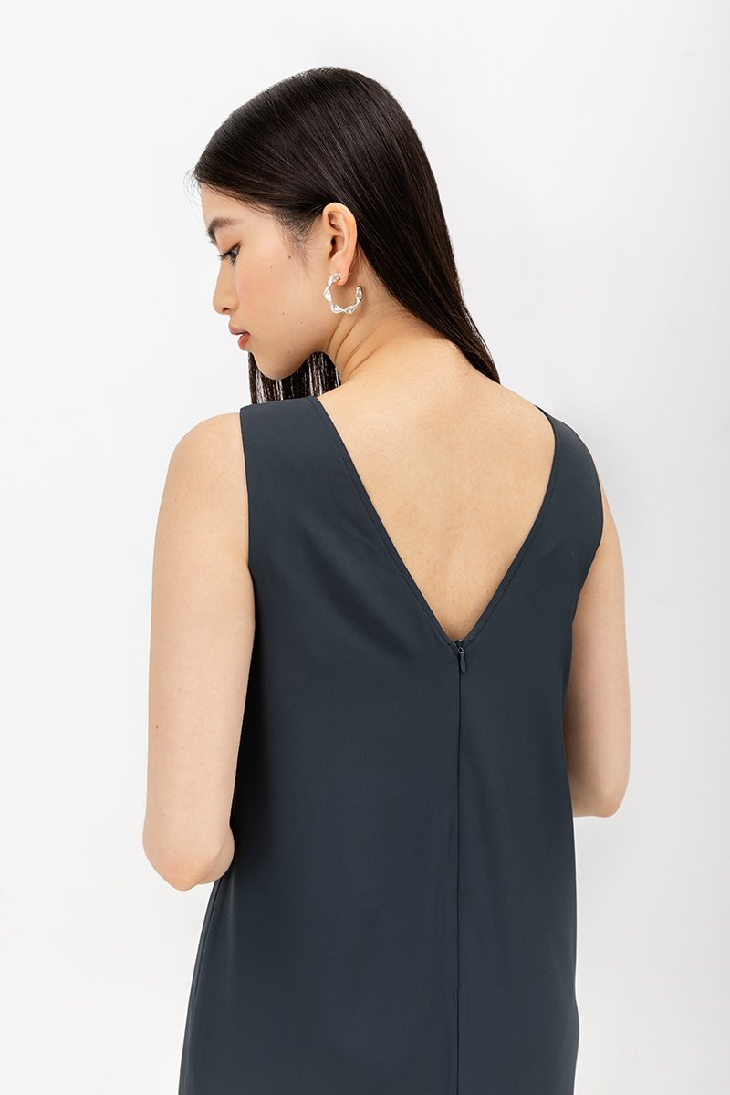 NADIN V BACK COLUMN DRESS