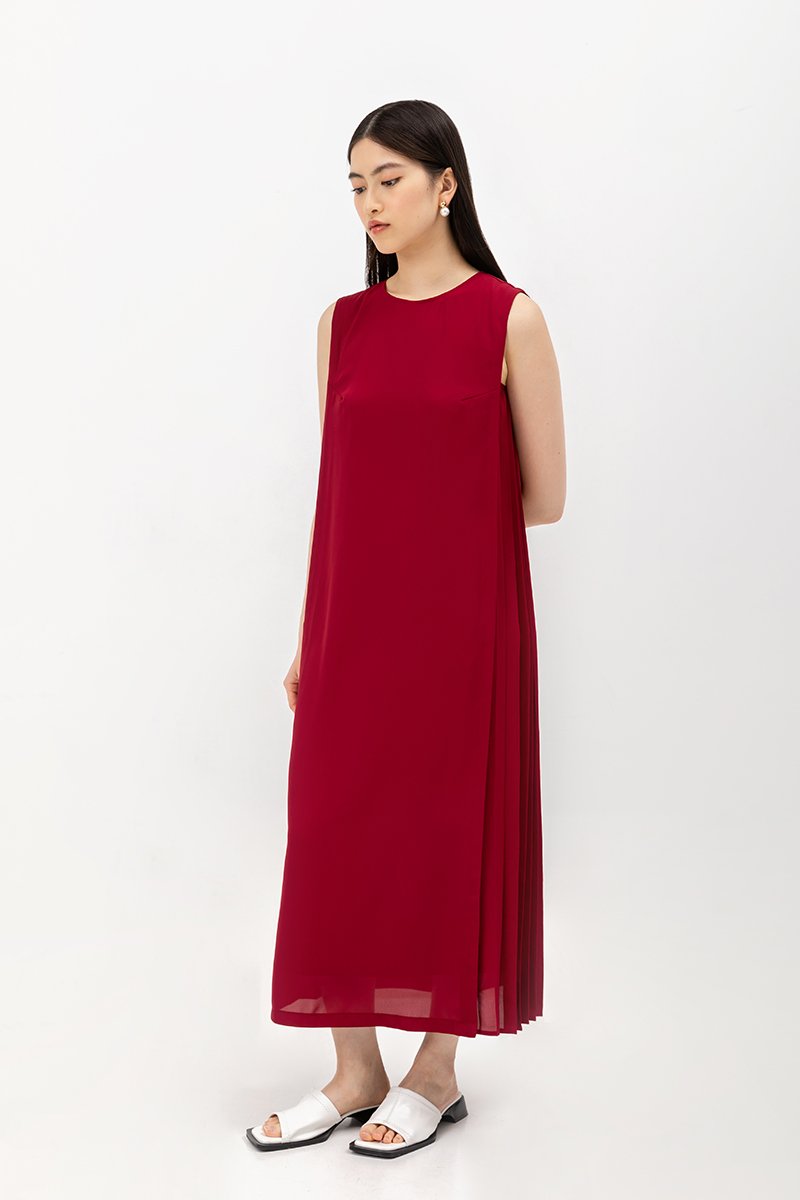 MADDIE SIDE PLEATED DRESS