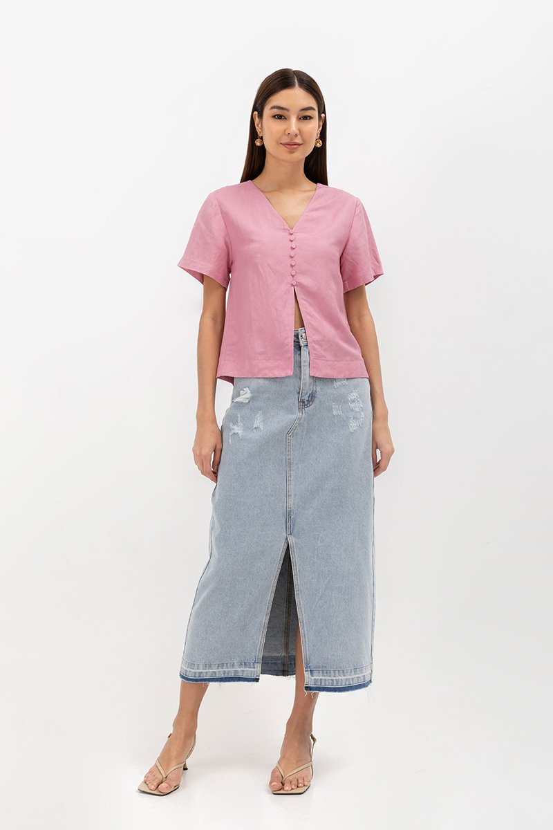 BETHEL REVERSIBLE BUTTONDOWN TOP