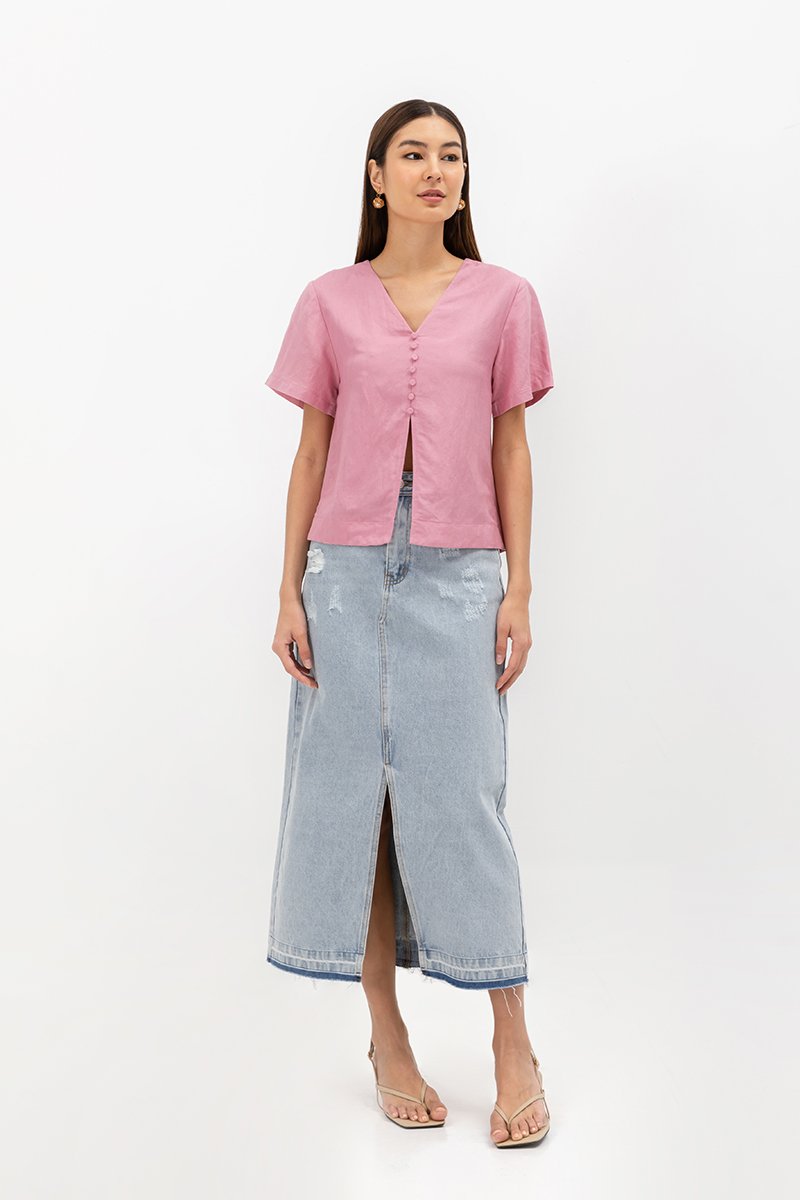 BETHEL REVERSIBLE BUTTONDOWN TOP