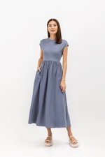 AMANDINE CONTRAST FABRIC DRESS