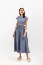 AMANDINE CONTRAST FABRIC DRESS