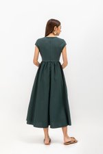 AMANDINE CONTRAST FABRIC DRESS