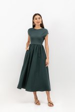 AMANDINE CONTRAST FABRIC DRESS