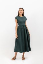 AMANDINE CONTRAST FABRIC DRESS