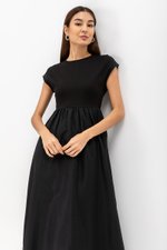AMANDINE CONTRAST FABRIC DRESS