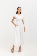 AMANDINE CONTRAST FABRIC DRESS