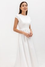 AMANDINE CONTRAST FABRIC DRESS
