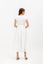 AMANDINE CONTRAST FABRIC DRESS