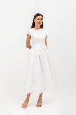 AMANDINE CONTRAST FABRIC DRESS