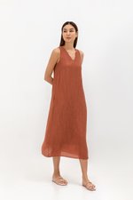 SIGRID V NECK MIDI DRESS