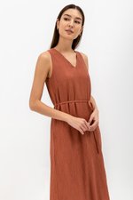 SIGRID V NECK MIDI DRESS