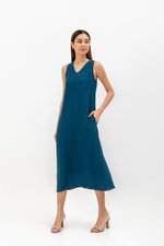 SIGRID V NECK MIDI DRESS