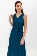 SIGRID V NECK MIDI DRESS