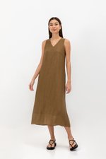 SIGRID V NECK MIDI DRESS