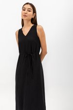 SIGRID V NECK MIDI DRESS