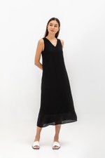 SIGRID V NECK MIDI DRESS
